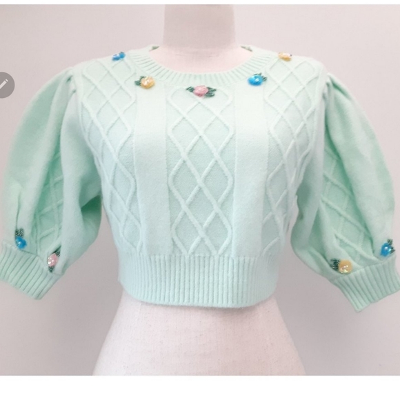 🍋For Love and Lemons Sutton Cropped Sweater - Picture 7 of 11